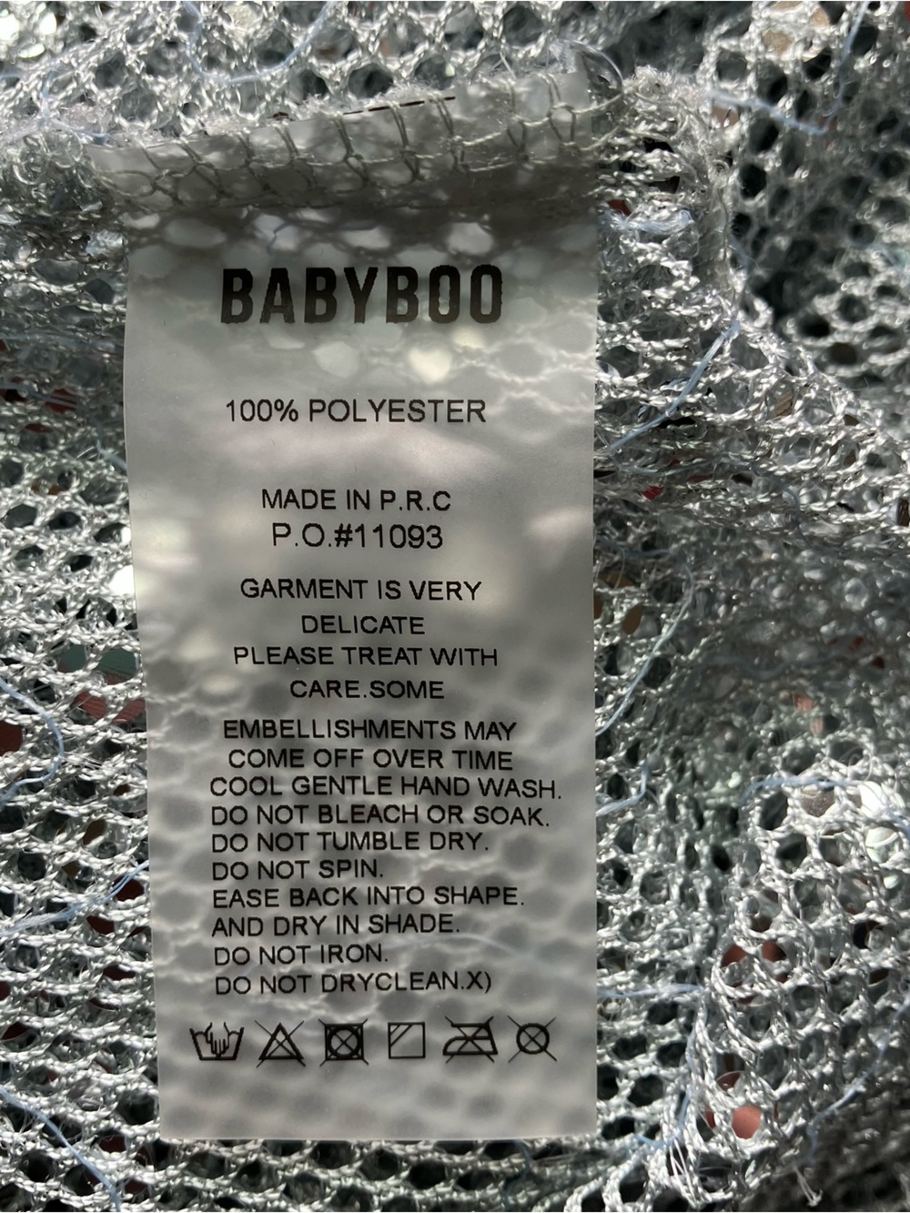 Babyboo Lorena Silver Lined Sequin Net Maxi Dress size Small - Picture 6 of 11